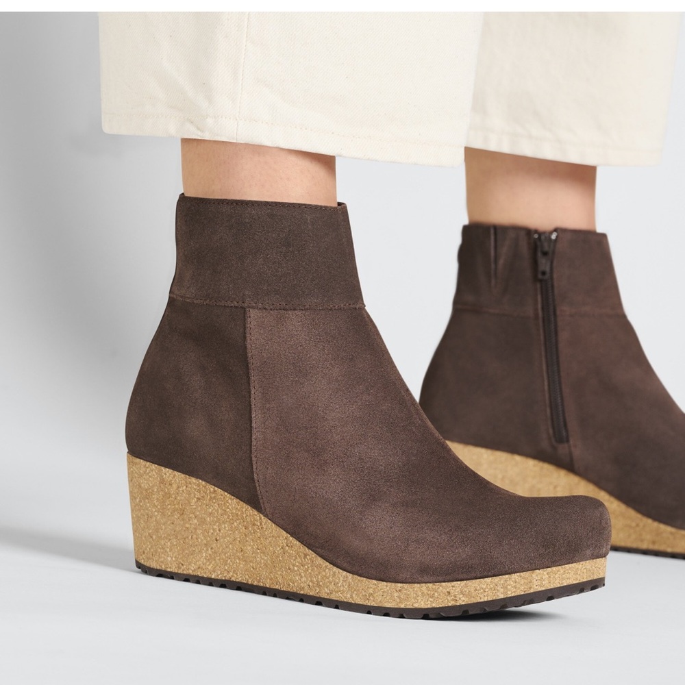 Birkenstock Papillo By Birkenstock Suede Ebba Wedge Boot In Brown